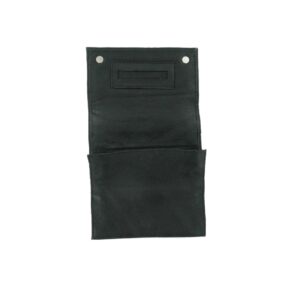 Black Calf Skin Roll Up pouch with Paper Holder - PO27CBL