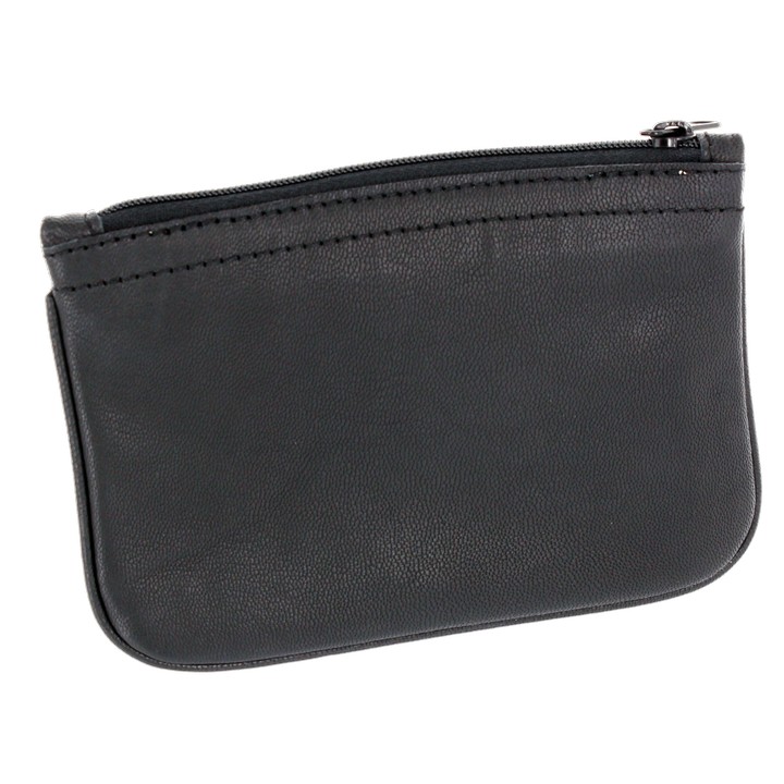PO44 Black Zip Leather Combination Tobacco Pouch - Image 2