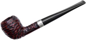 Peterson Junior Rusticated Nickel Mounted Pear Fishtail Pipe