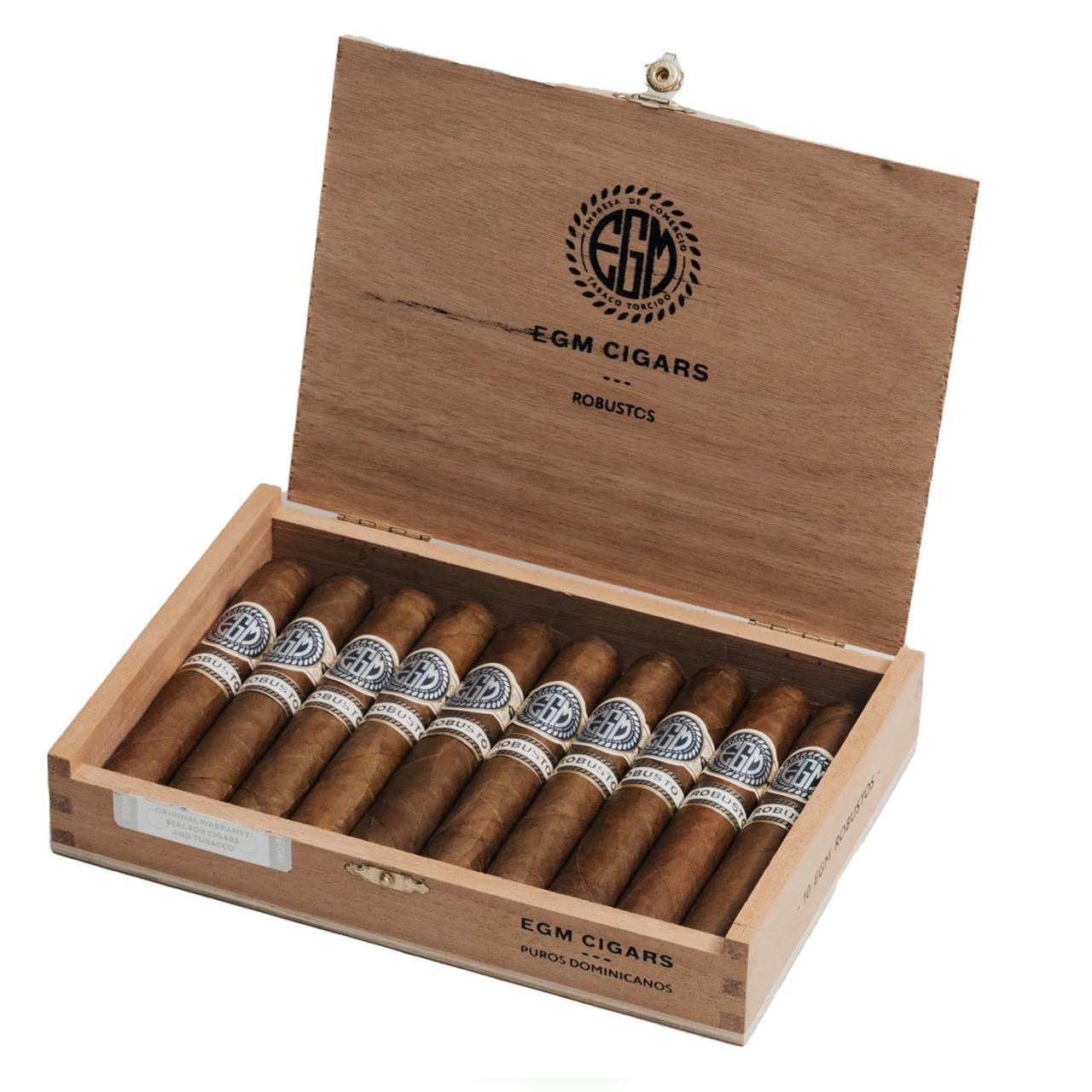 EGM Robustos premium handmade Dominican cigars presented in a box of 10.